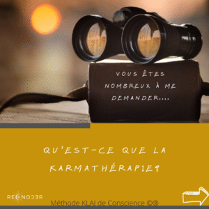 Une paire de jumelles pour symboliser le fait que l'on va faire un zoom sur la pratique de karmathérapie